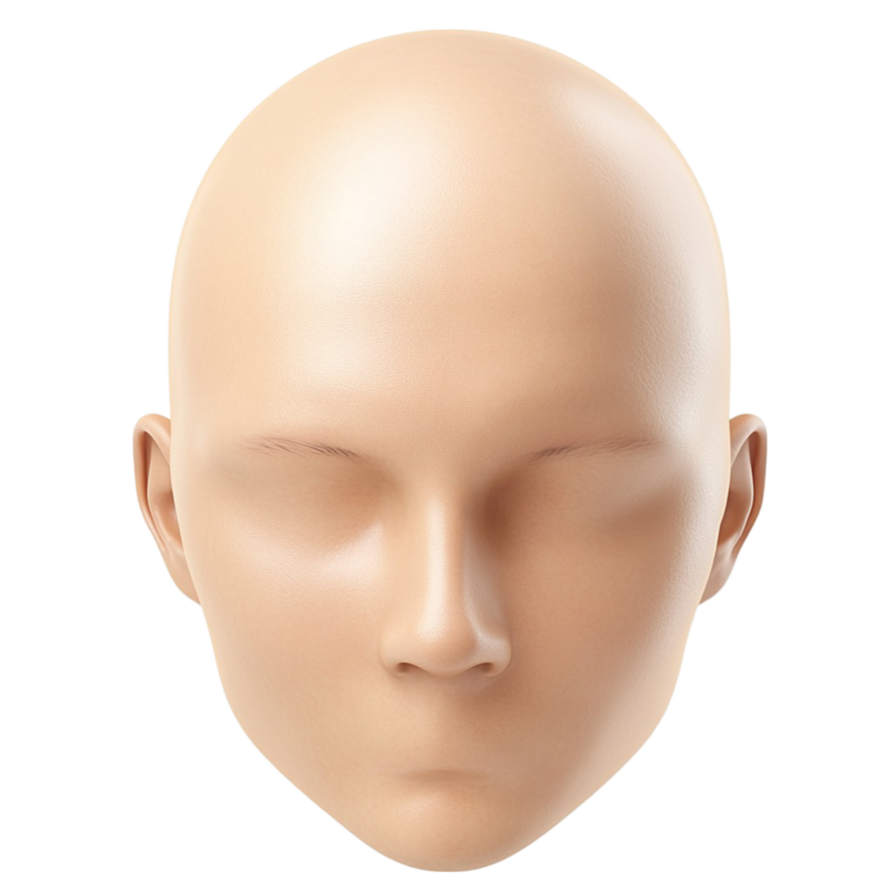 a mannequin head on a transparent background png