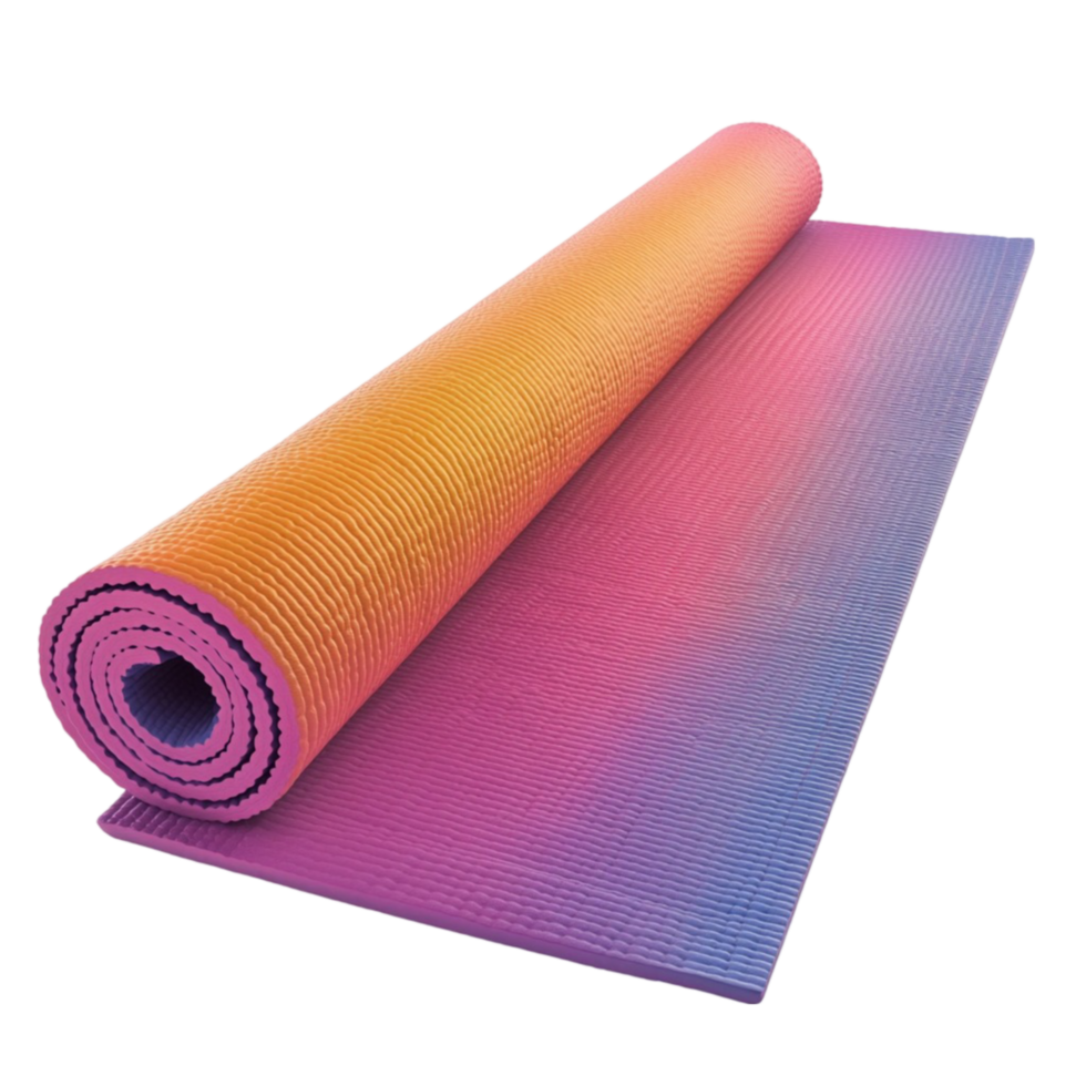 Colorful Pattern Yoga Mat on Transparent Background png