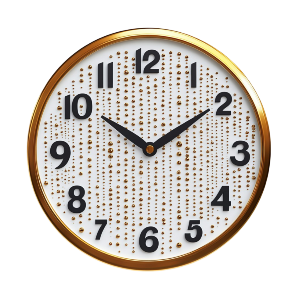Black Clock Face with black Numbers on Transparent Background png