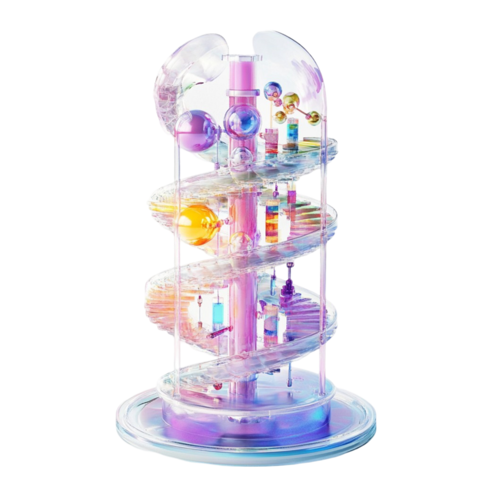 Laboratory Glassware Set for Experiments on Transparent Background png