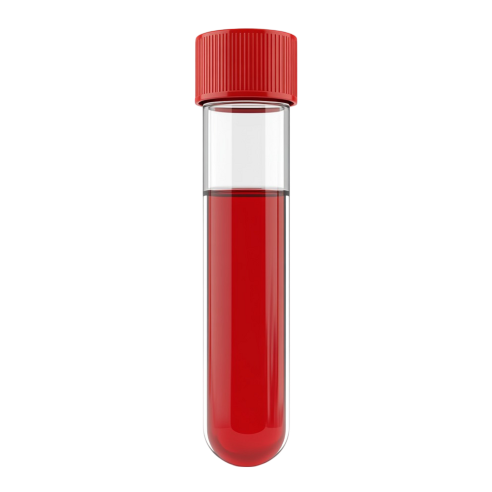 Chemistry Test Tube with Red Liquid on Transparent Background png