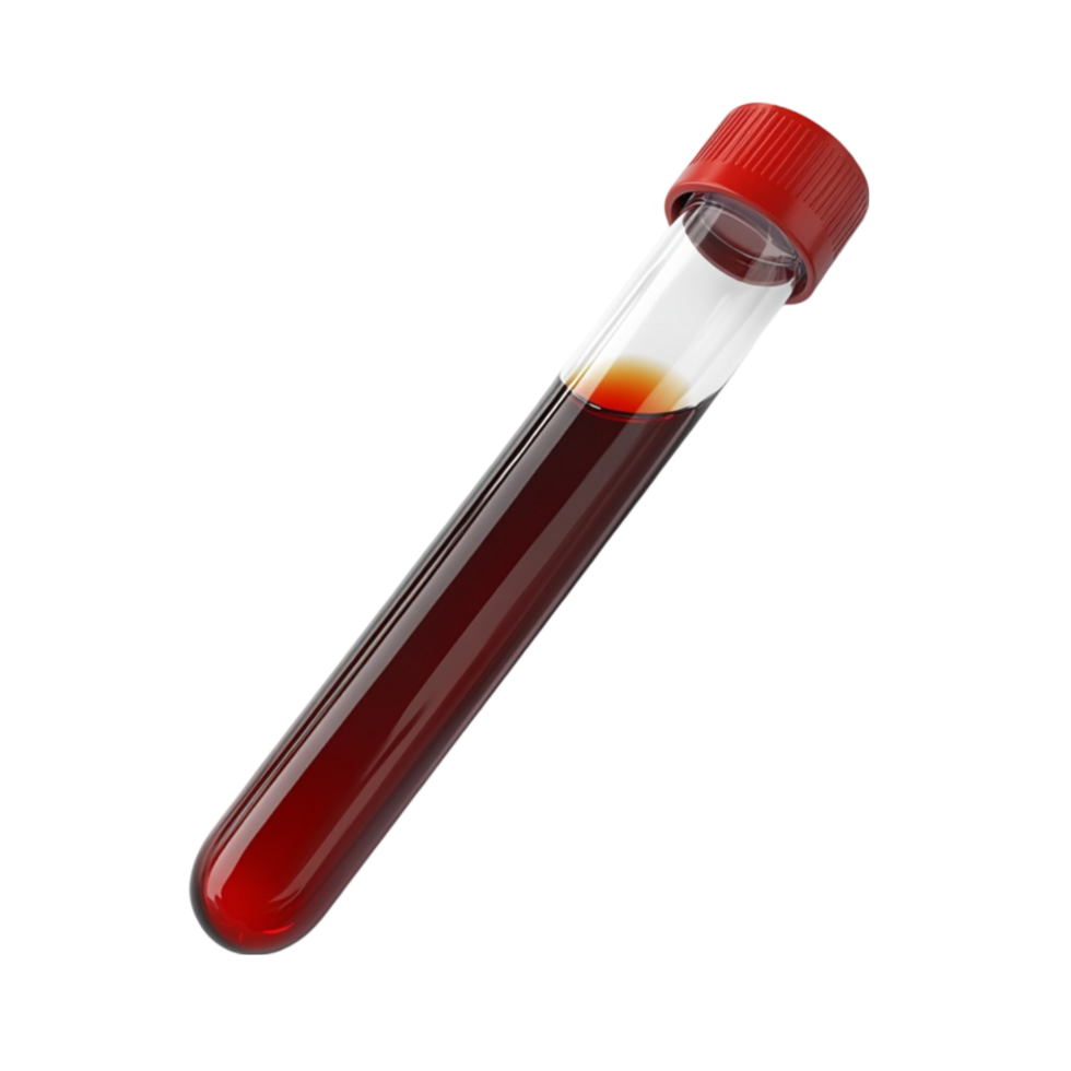 Laboratory Test Tube Containing Red Liquid on Transparent Background png