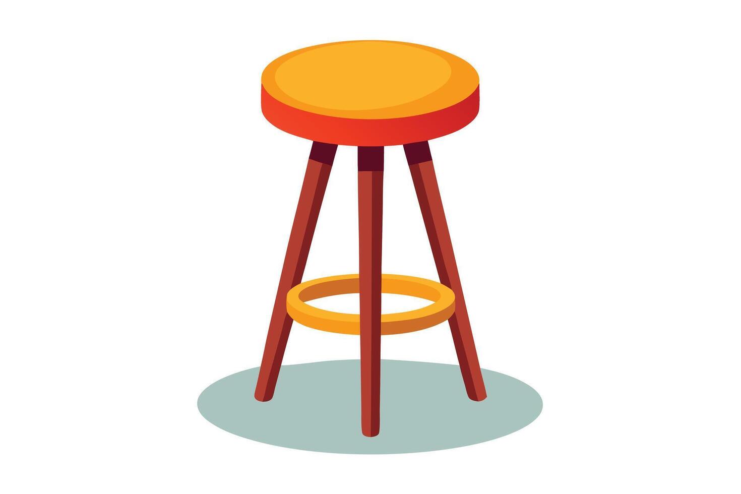 Stylish orange and brown bar stool illustration. vector
