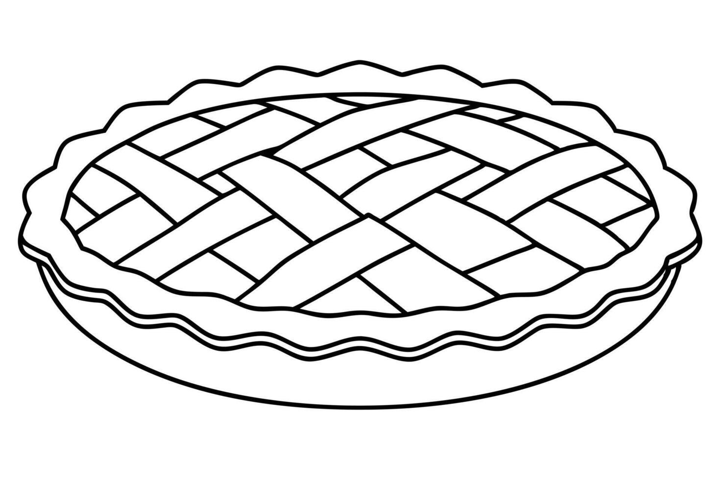 Simple Line Art Illustration of a Classic Pie vector