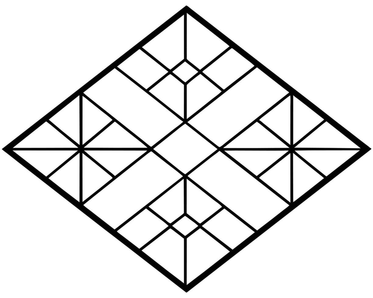 Intricate Geometric Pattern Design in a Rhombus Shape vector