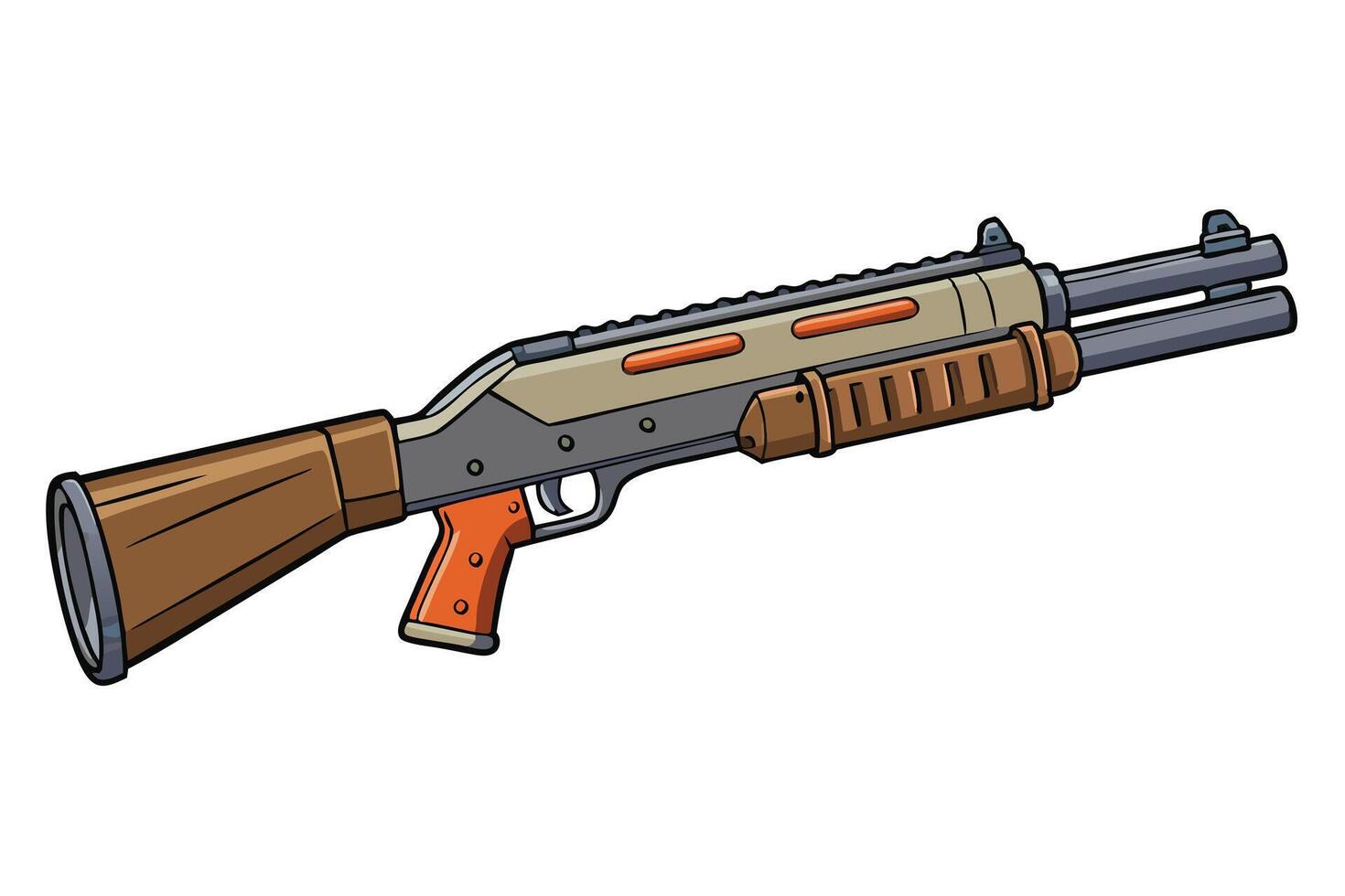 Cartoon Illustration of a Hunting Shotgun vector