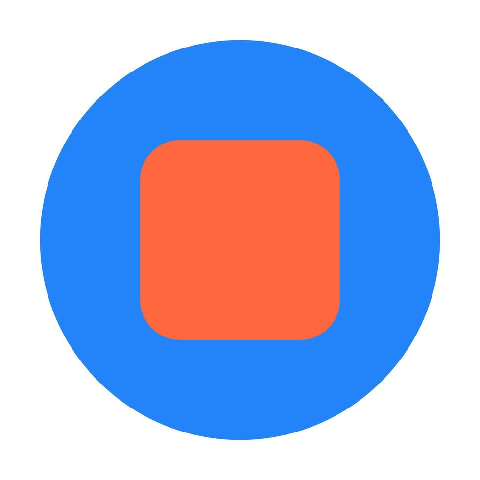 Record Stop Disk icon illustration flat color vector