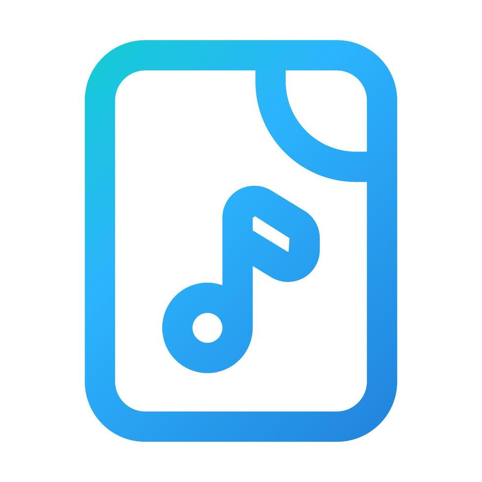Note Music icon gradient style vector
