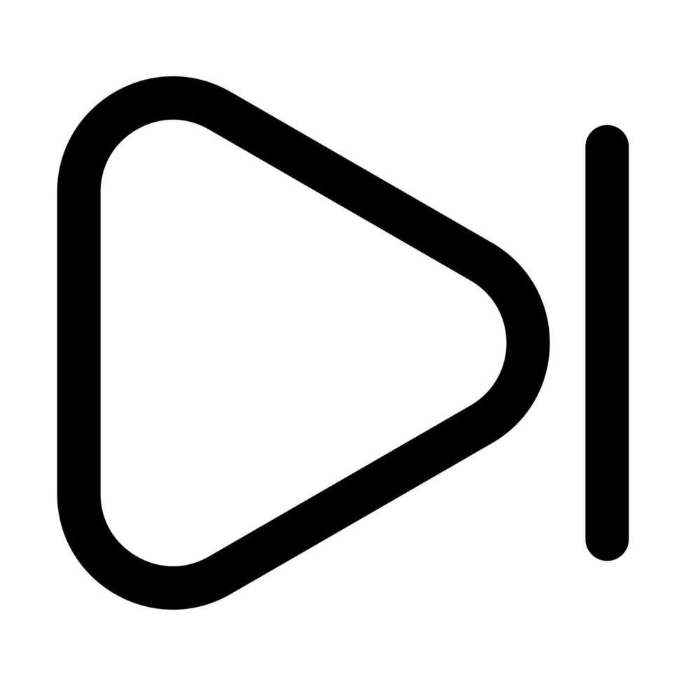 a black and white icon of a play button vector