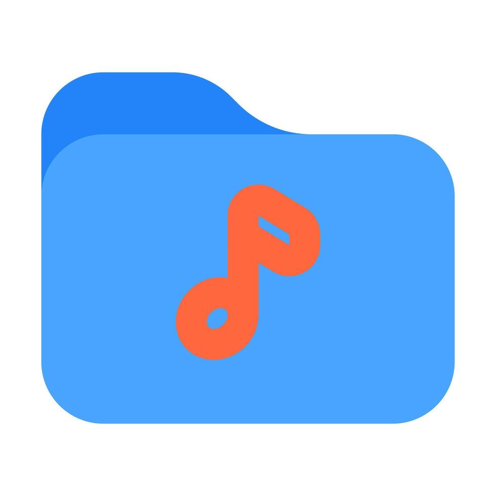 Note Music icon flat color style vector