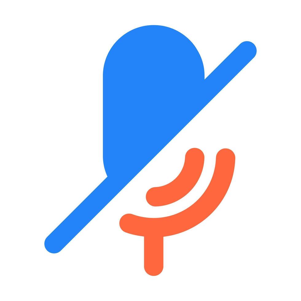 a microphone with a blue and orange logo vector