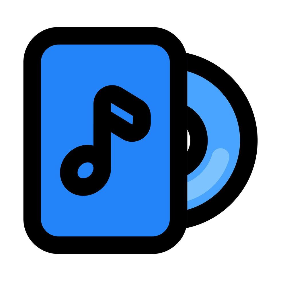 Note Music icon illustration Outline style vector
