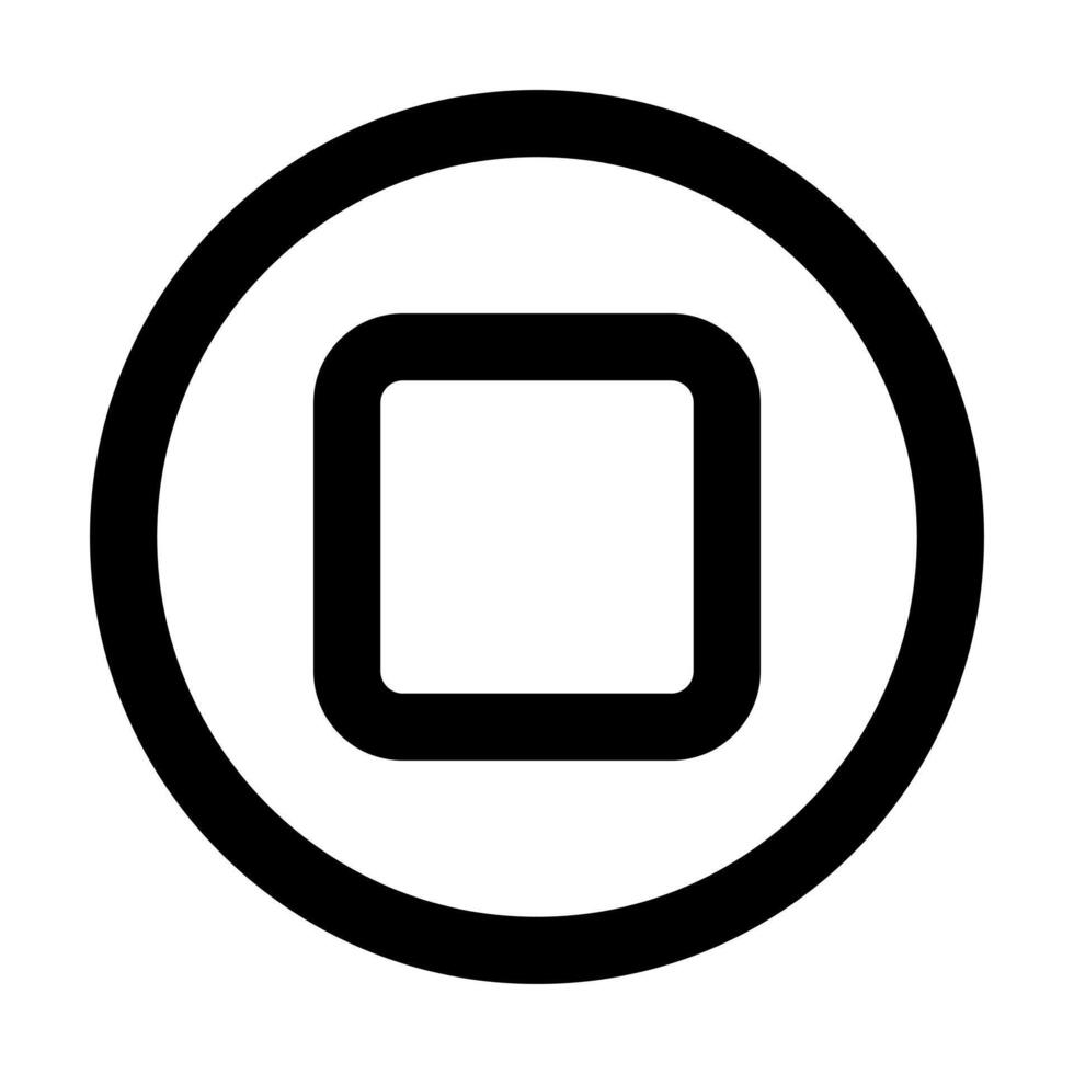a black and white image of a square button vector