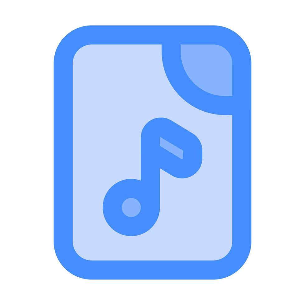 a blue icon with a music note vector