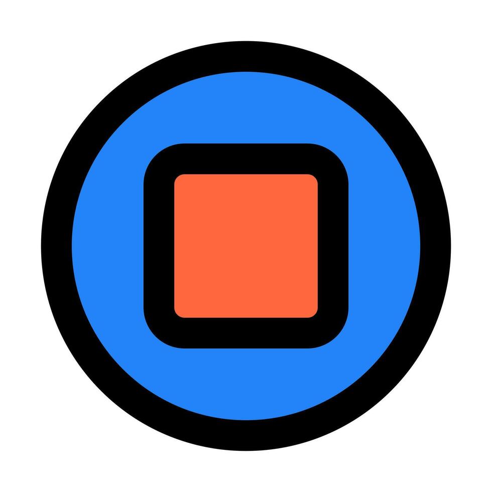 a blue and orange square in a circle vector