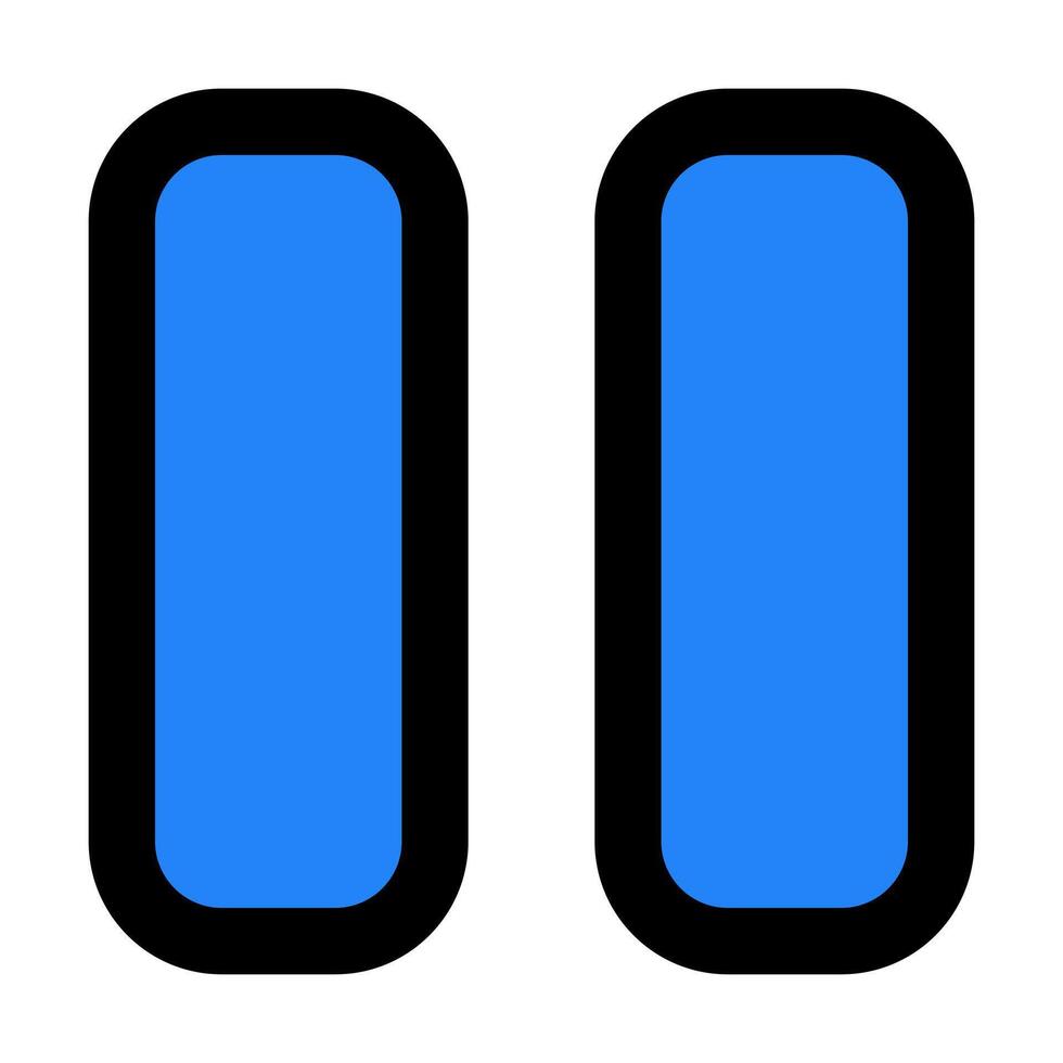 two blue buttons with black borders on a white background vector