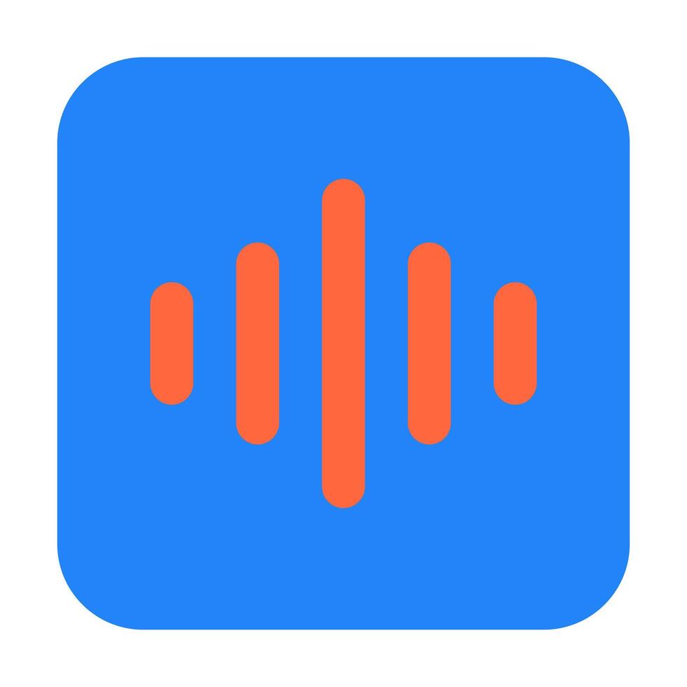 Voice wave icon illustration flat color style vector