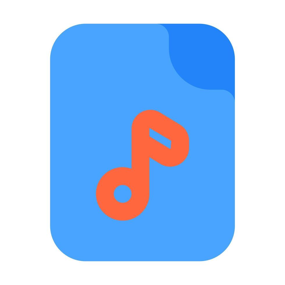 Note Music icon illustration flat style vector