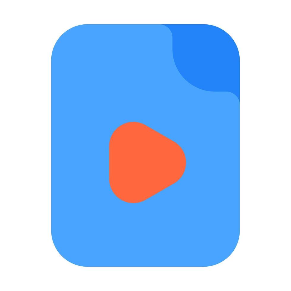 a blue and orange play button on a white background vector