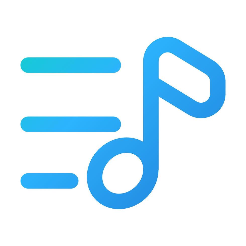 Note Music icon illustration gradient style vector