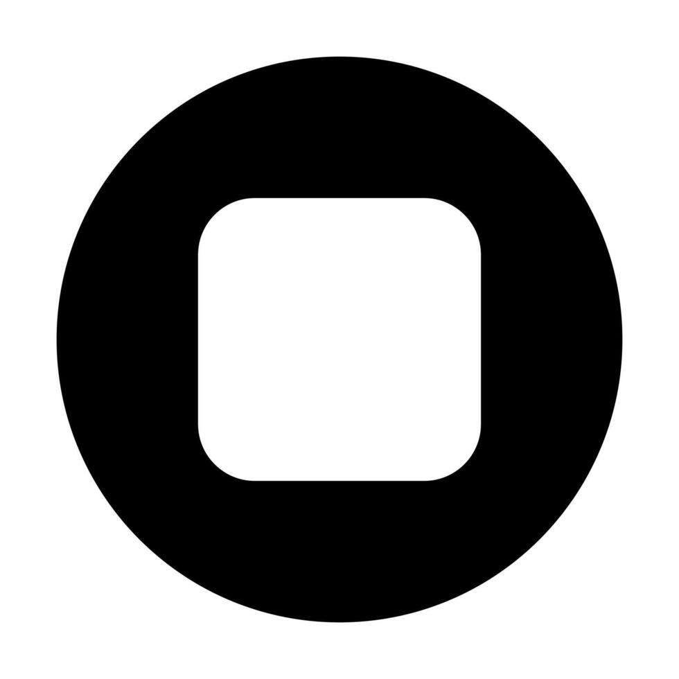 Record Stop Disk icon illustration style glyph vector