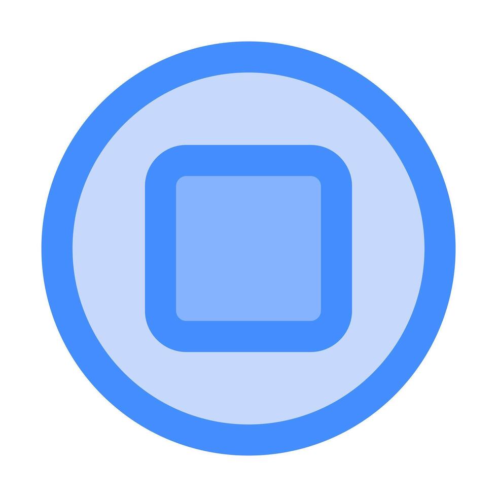 Record Stop Disk icon illustration Blue style vector
