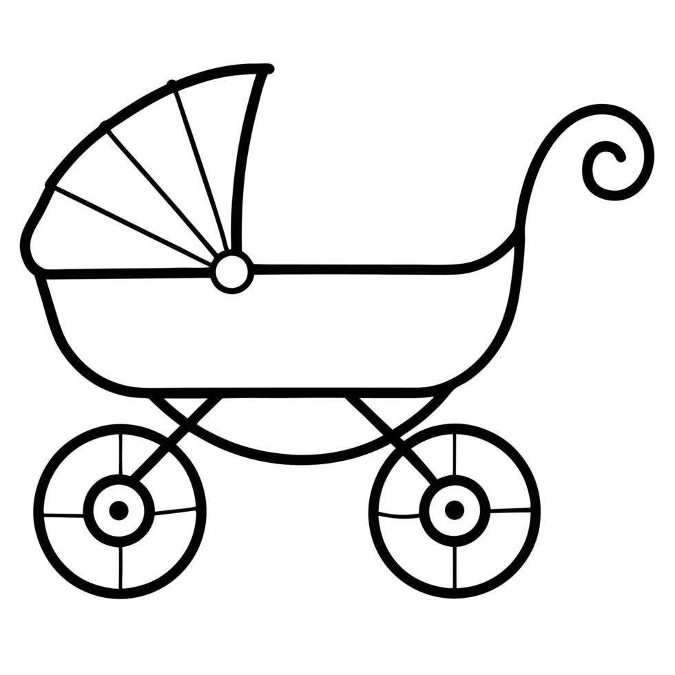 baby carriage clipart vector