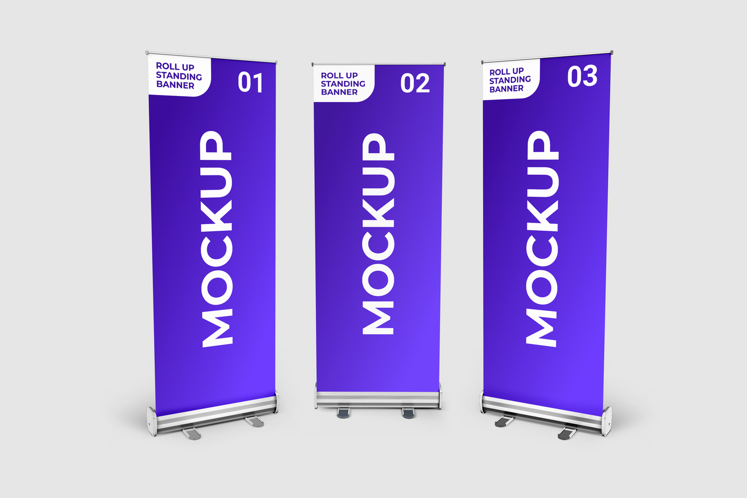 3 ROLL BANNER MOCKUP psd
