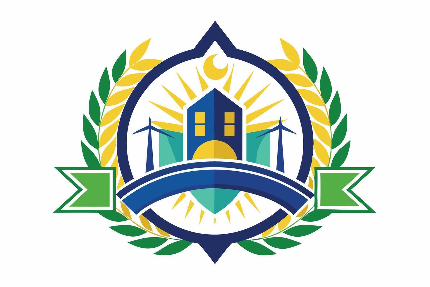 Vibrant logo design of a community development project. vector