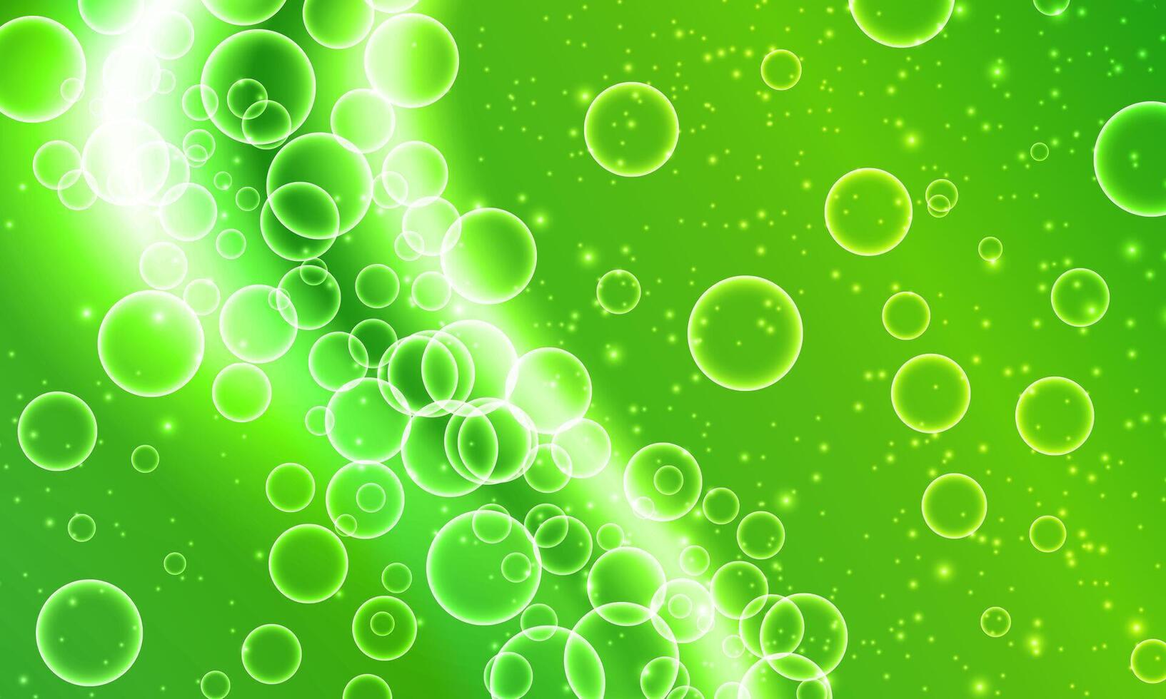 green soap circle bubbles. dew drops. water nature soft light background. vector