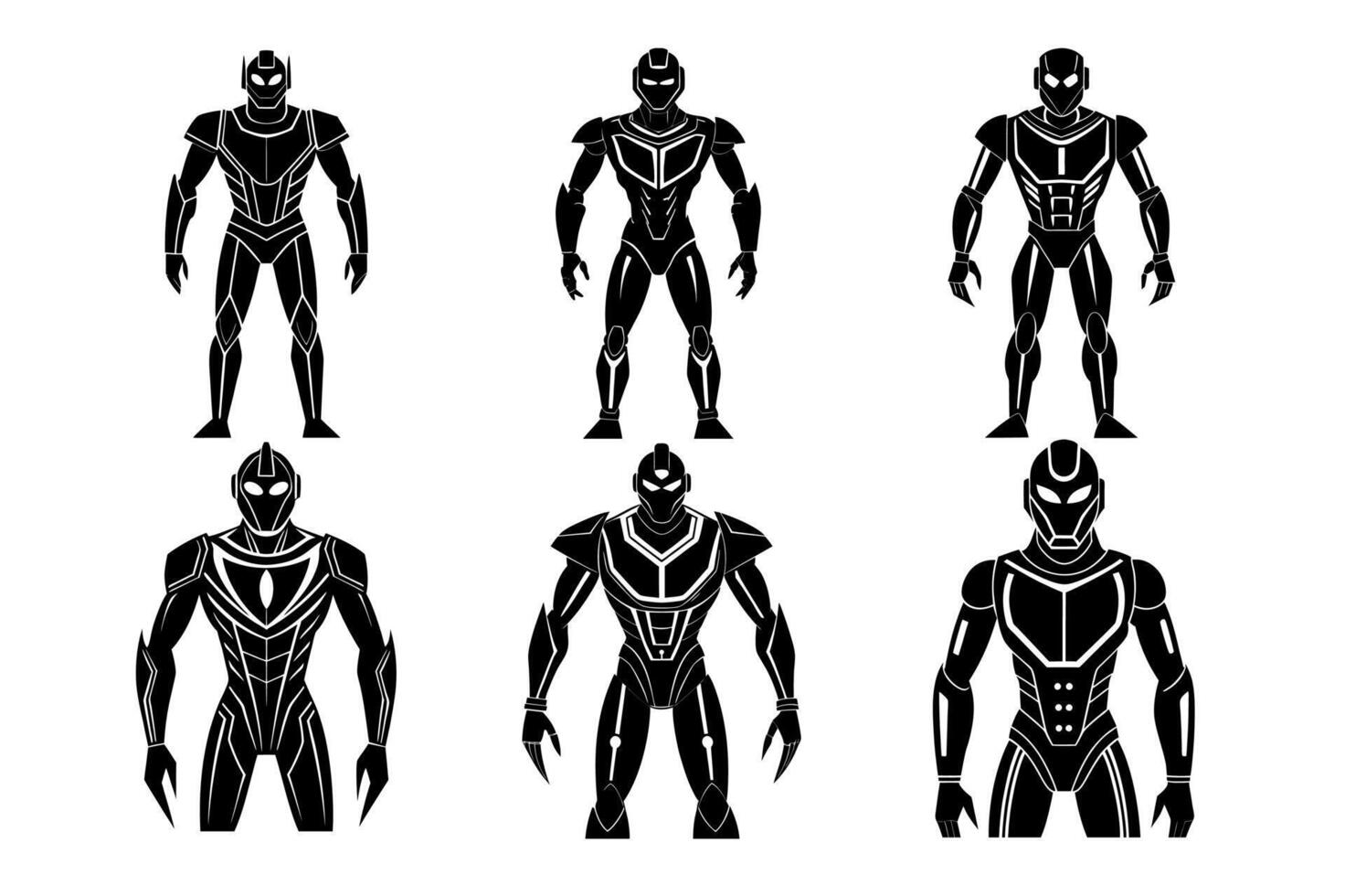 futuristic robot with sleek metallic vector
