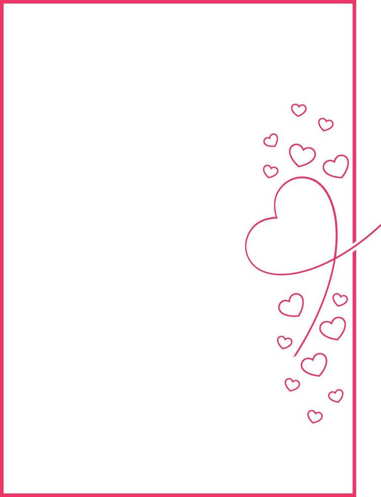Red frame with hearts for Valentine's Day elegant heart motif, vector