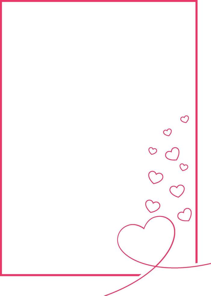 Red frame with hearts for Valentine's Day heart design vector