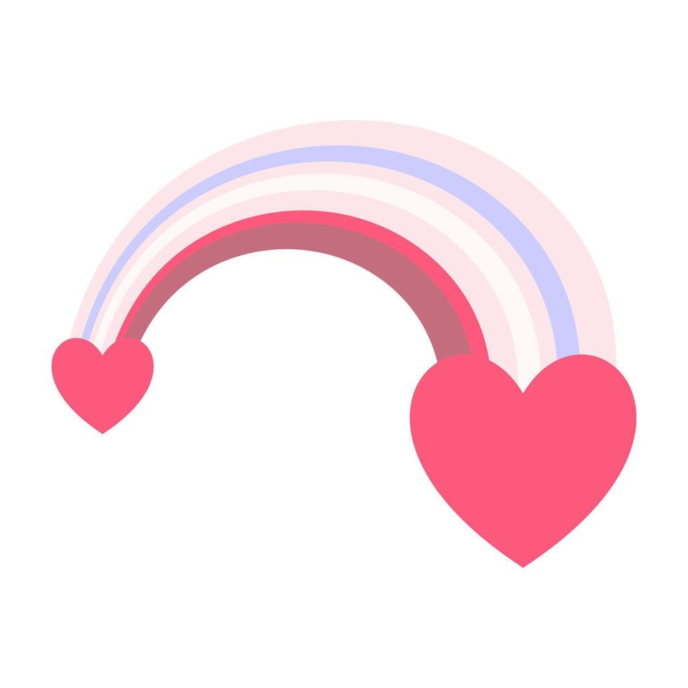 Romantic Valentines Day Graphics - Rainbow, Balloons and Love Letters vector