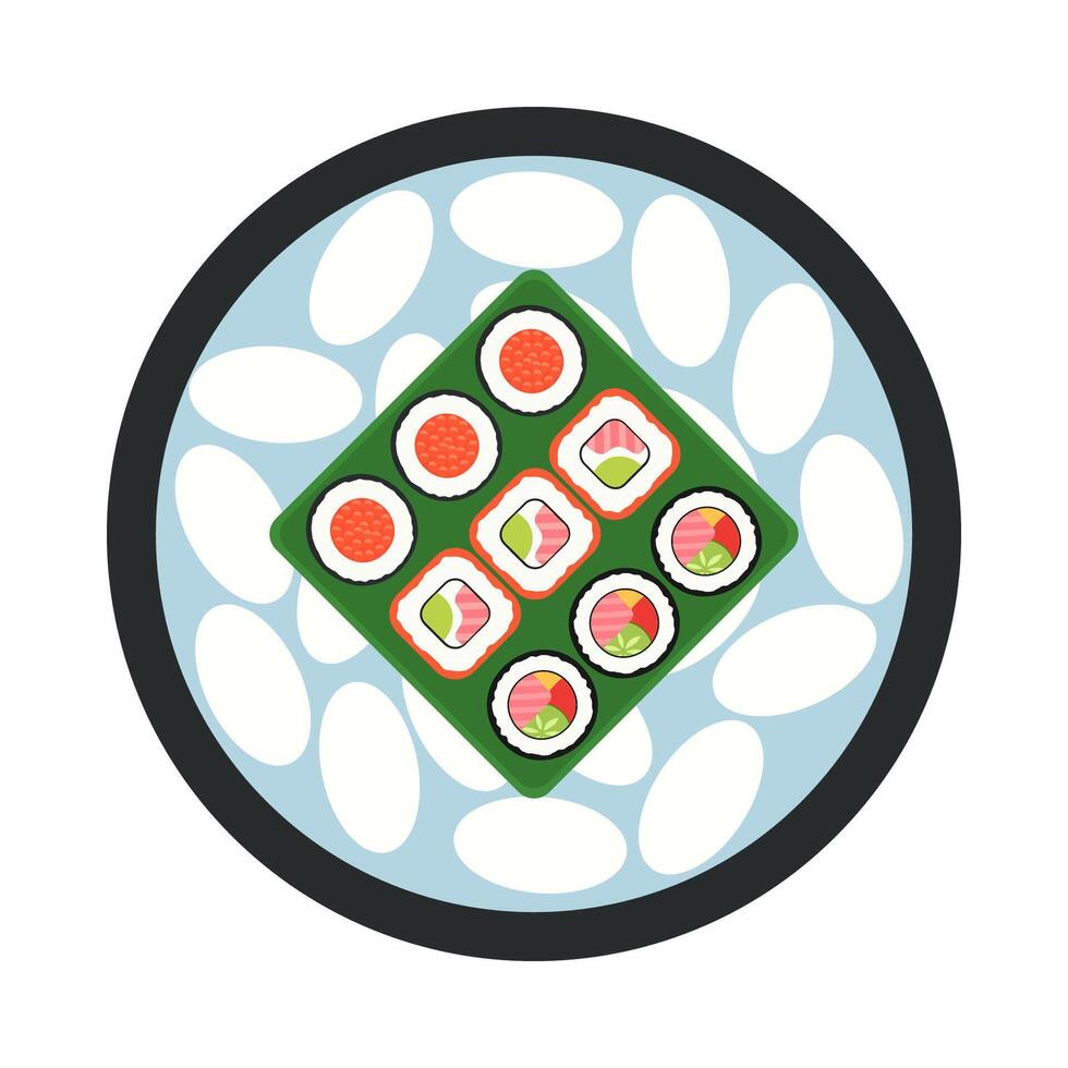 Assorted Sushi Platter vector