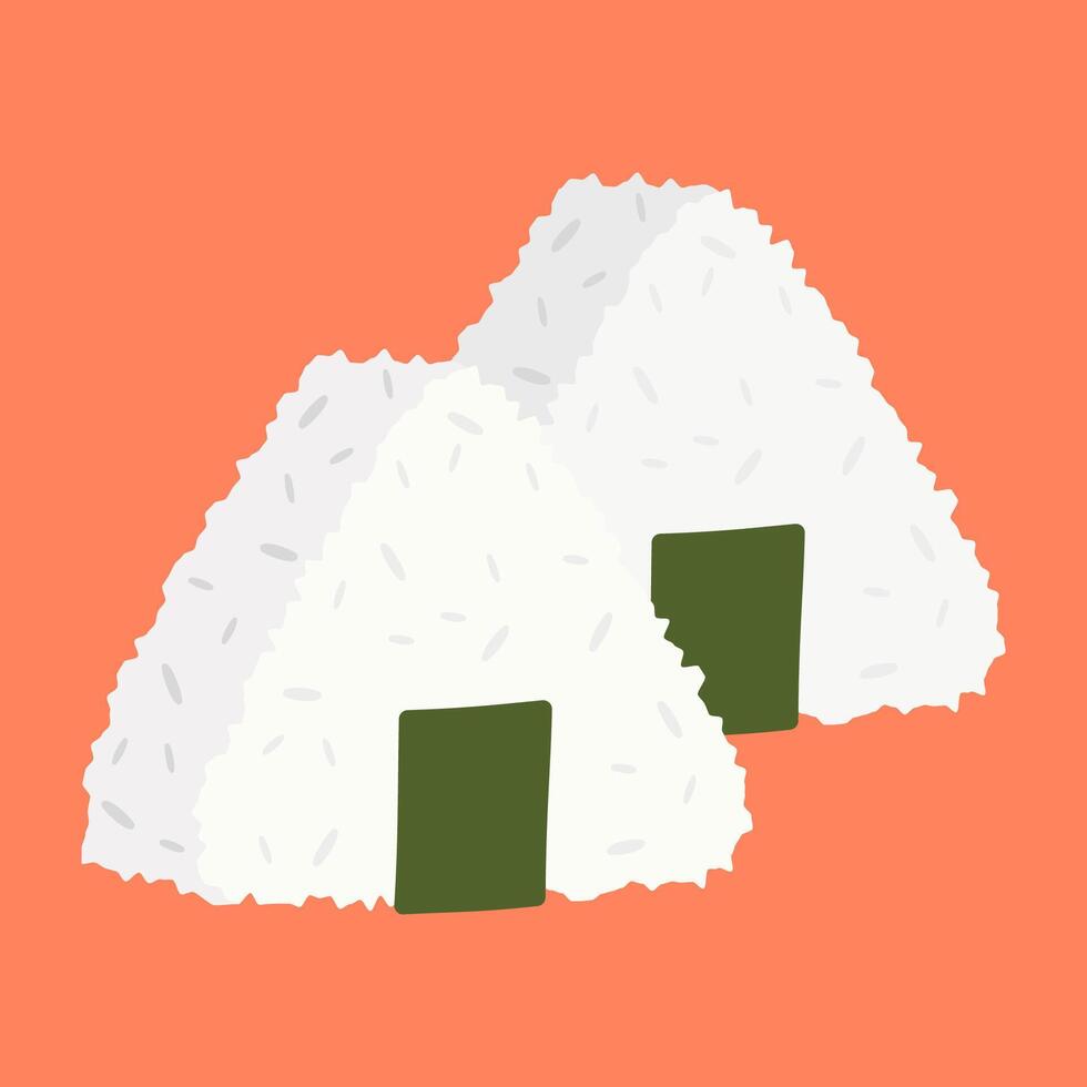 Rice triangles wrapped in seaweed vector
