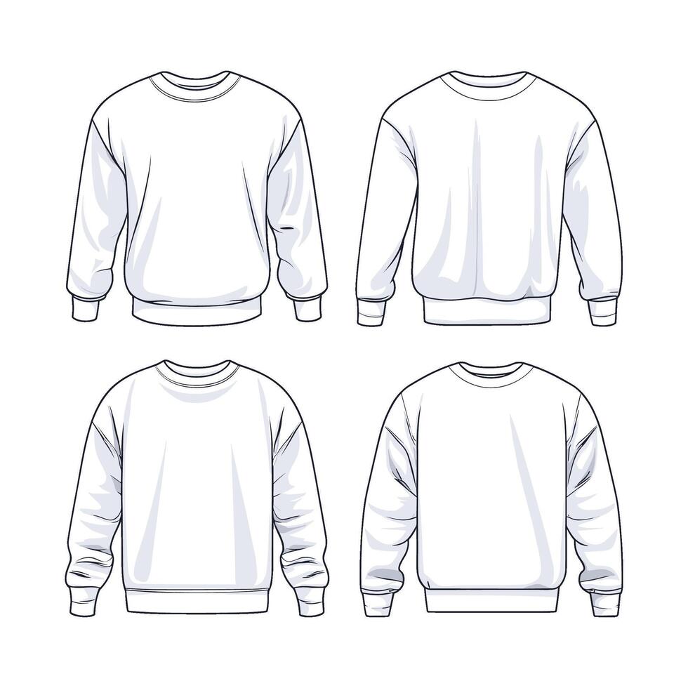 Outline of Sweaters in Minimalist Line Art Style vector