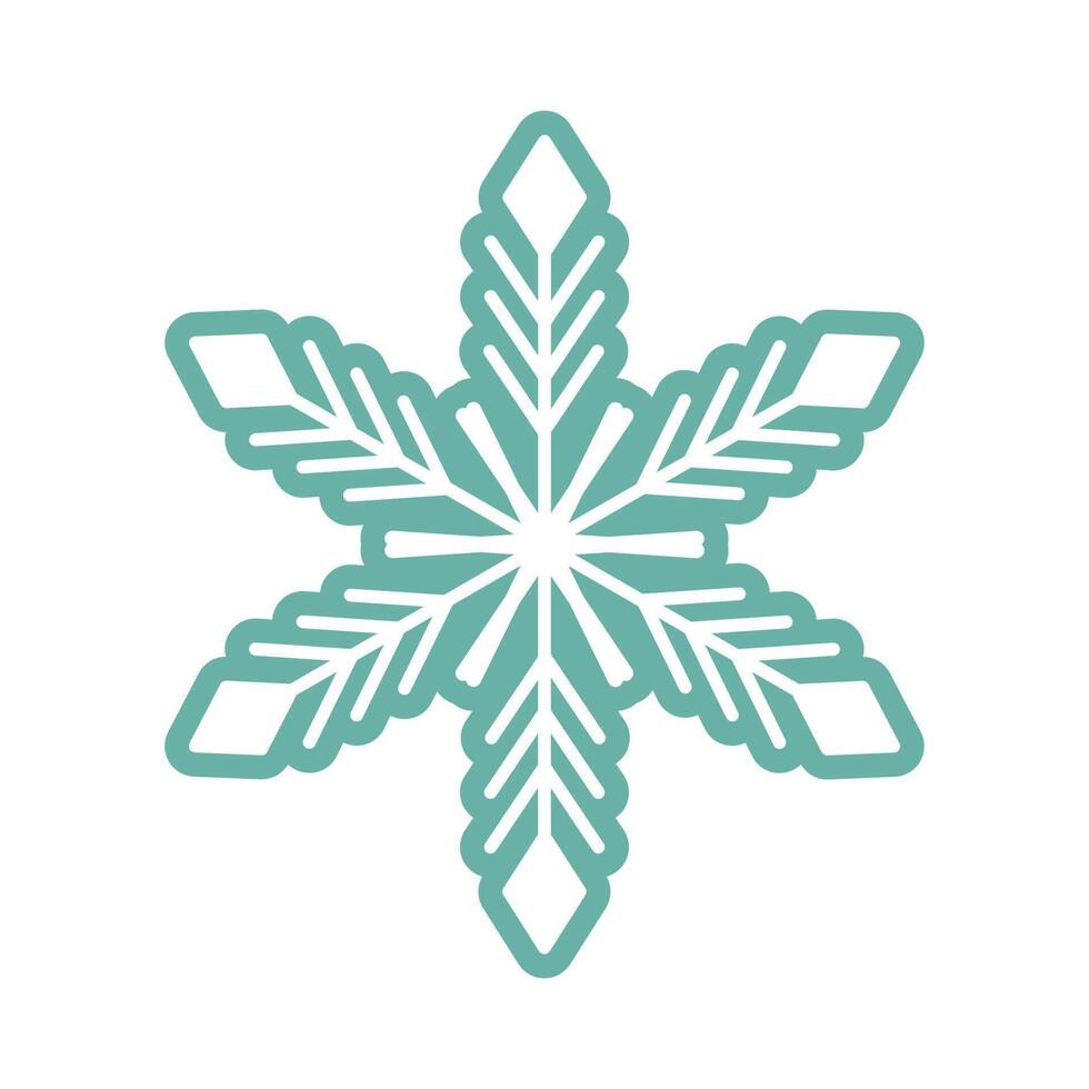 Snowflake icon illustration. Christmas winter graphic. Seasonal illustration, flat design. isolated on white Christmas or New Year icon. vector