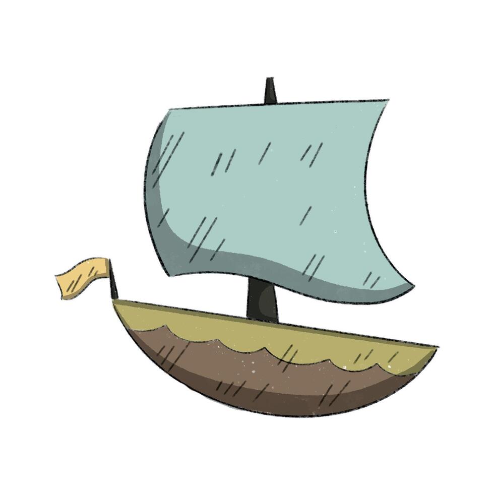 hand drawn colorful marine. under the sea collection element vector