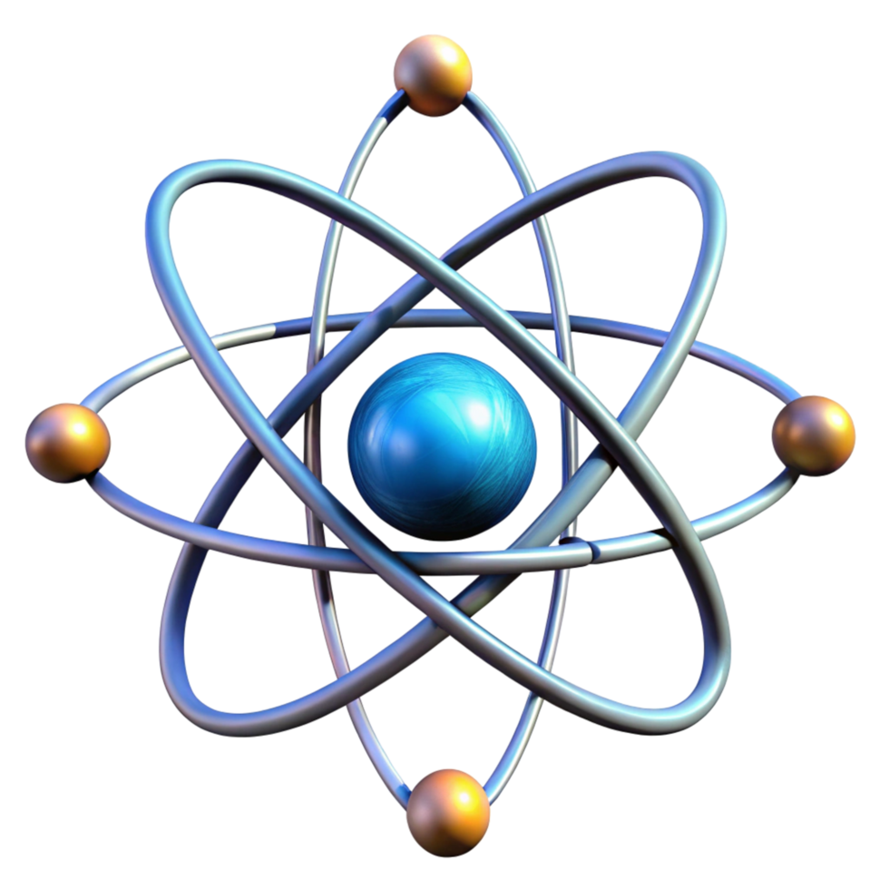 3D Rendering of an Atom Model Science png