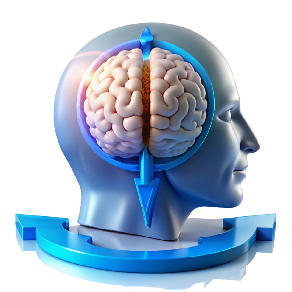 Human Brain Anatomy 3D Model of the Divided Brain png