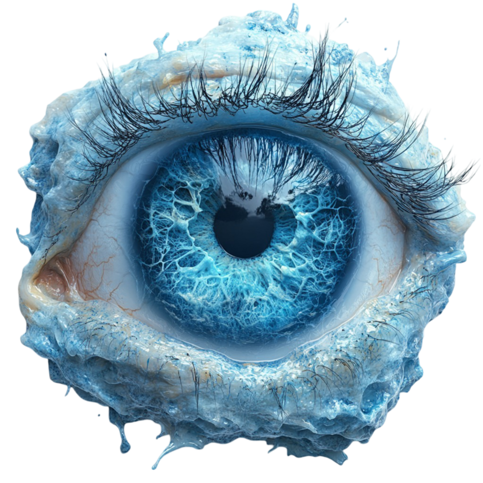 Surreal Frosty Eye with Blue and Icy Theme png