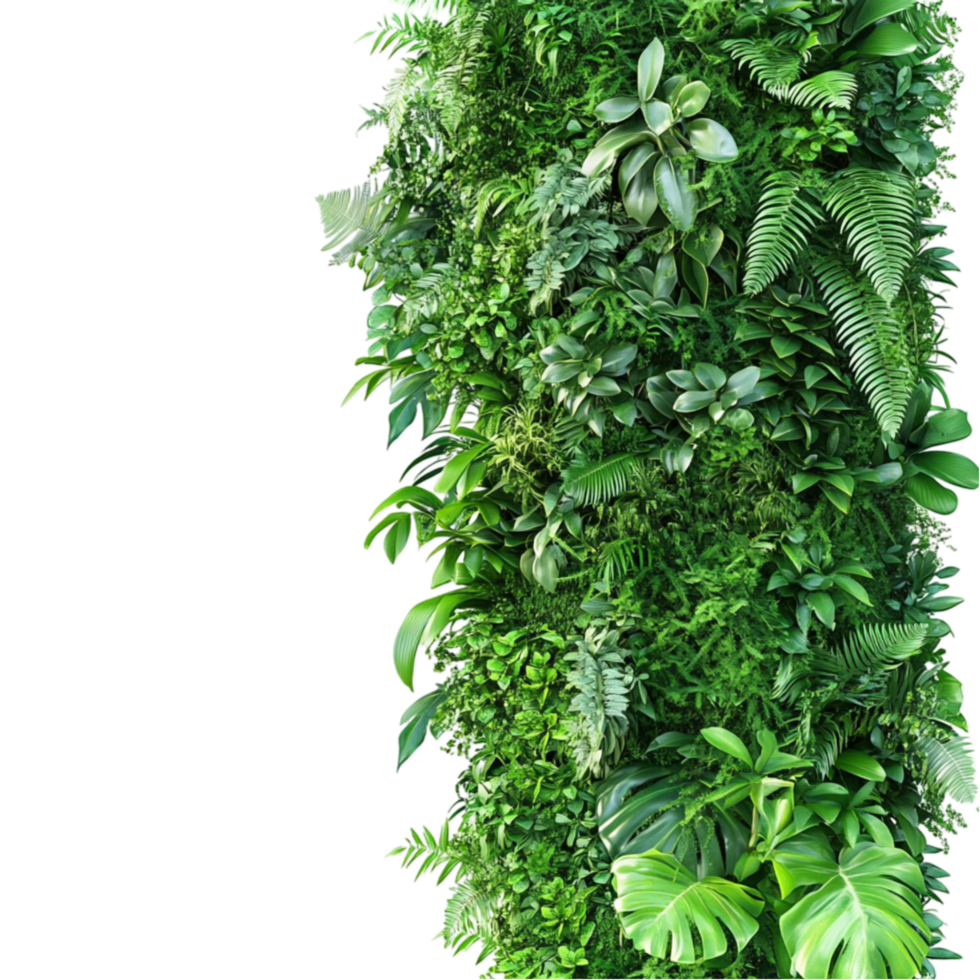 Vertical Living Wall with Lush Green Plants png