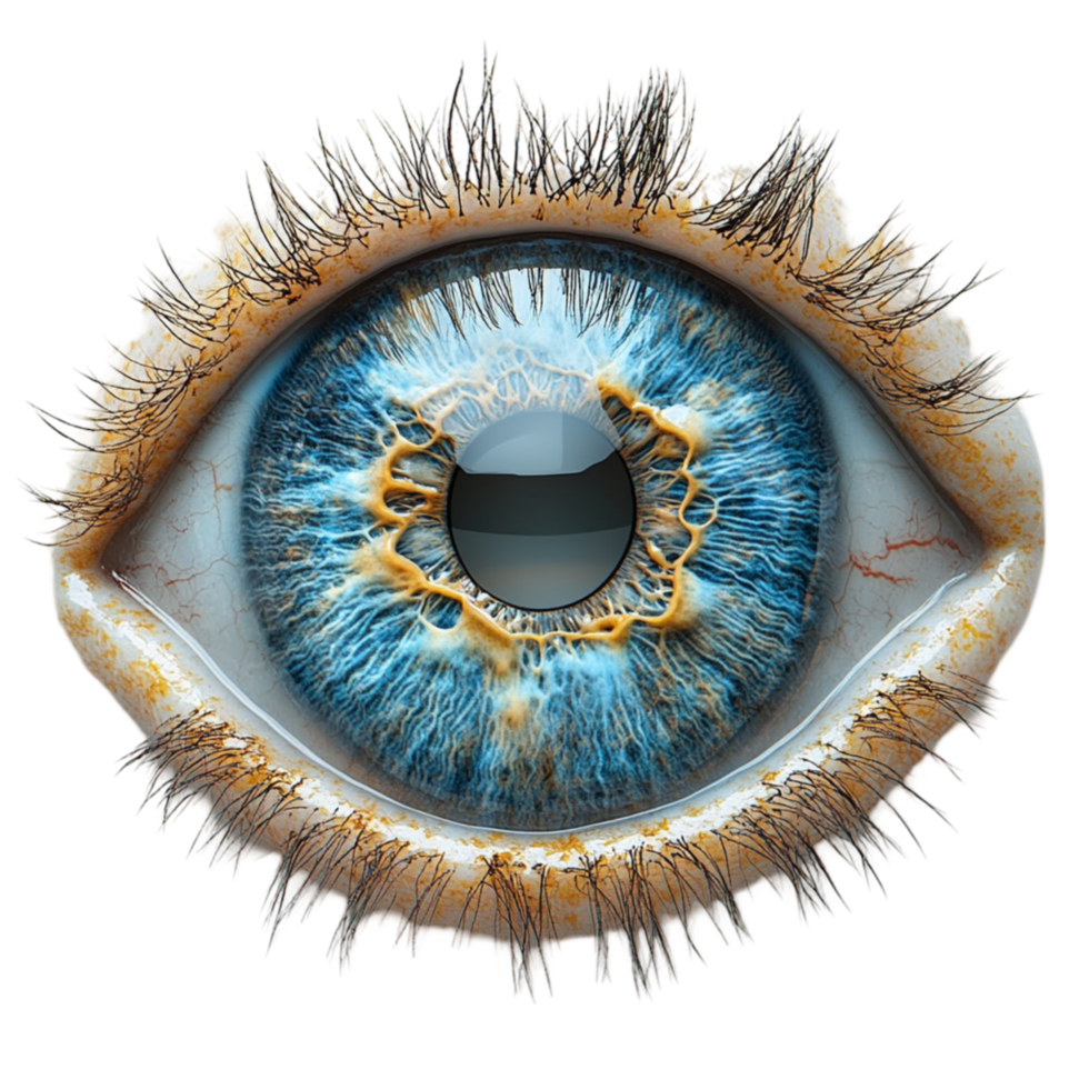 Close-Up of Digitally Enhanced Human Eye with Blue Irises png