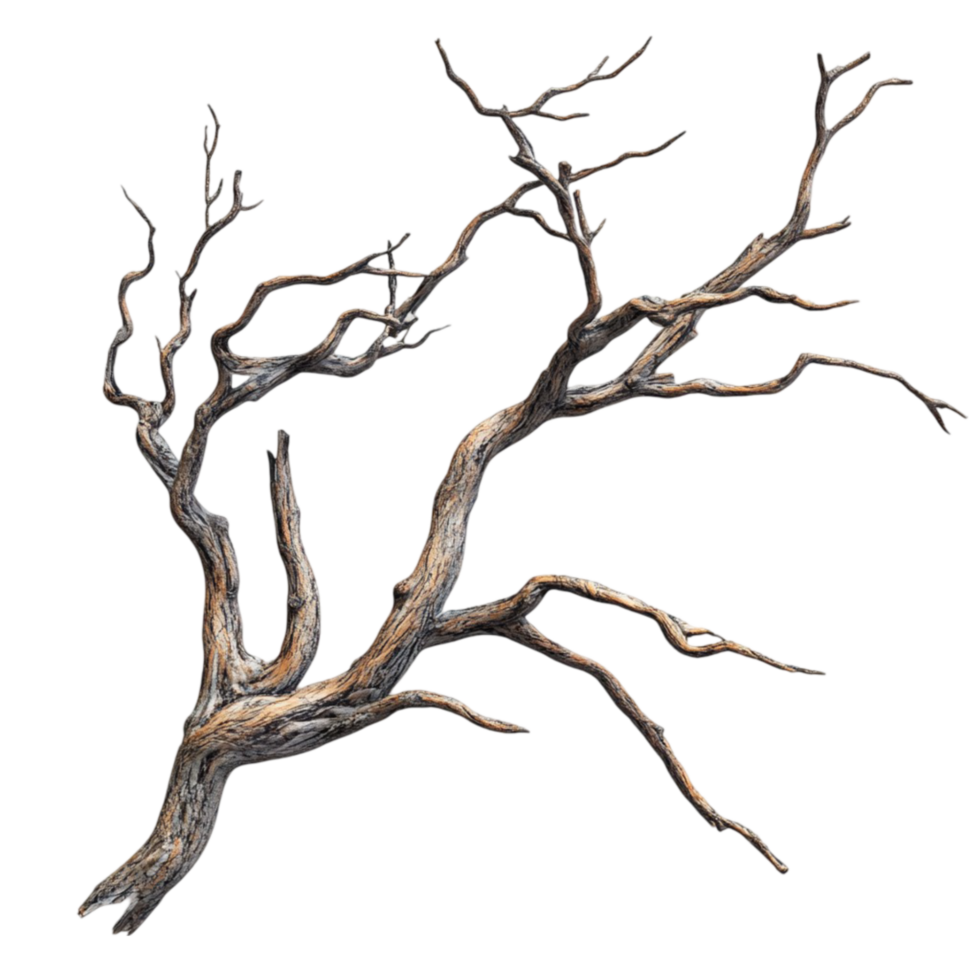 Sparse Twisted Tree Branch with No Leaves png
