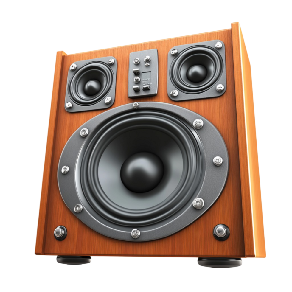 3D Wooden Speaker with Dual Drivers png
