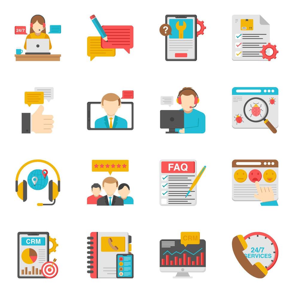 Pack of Statistics Flat Icon vector