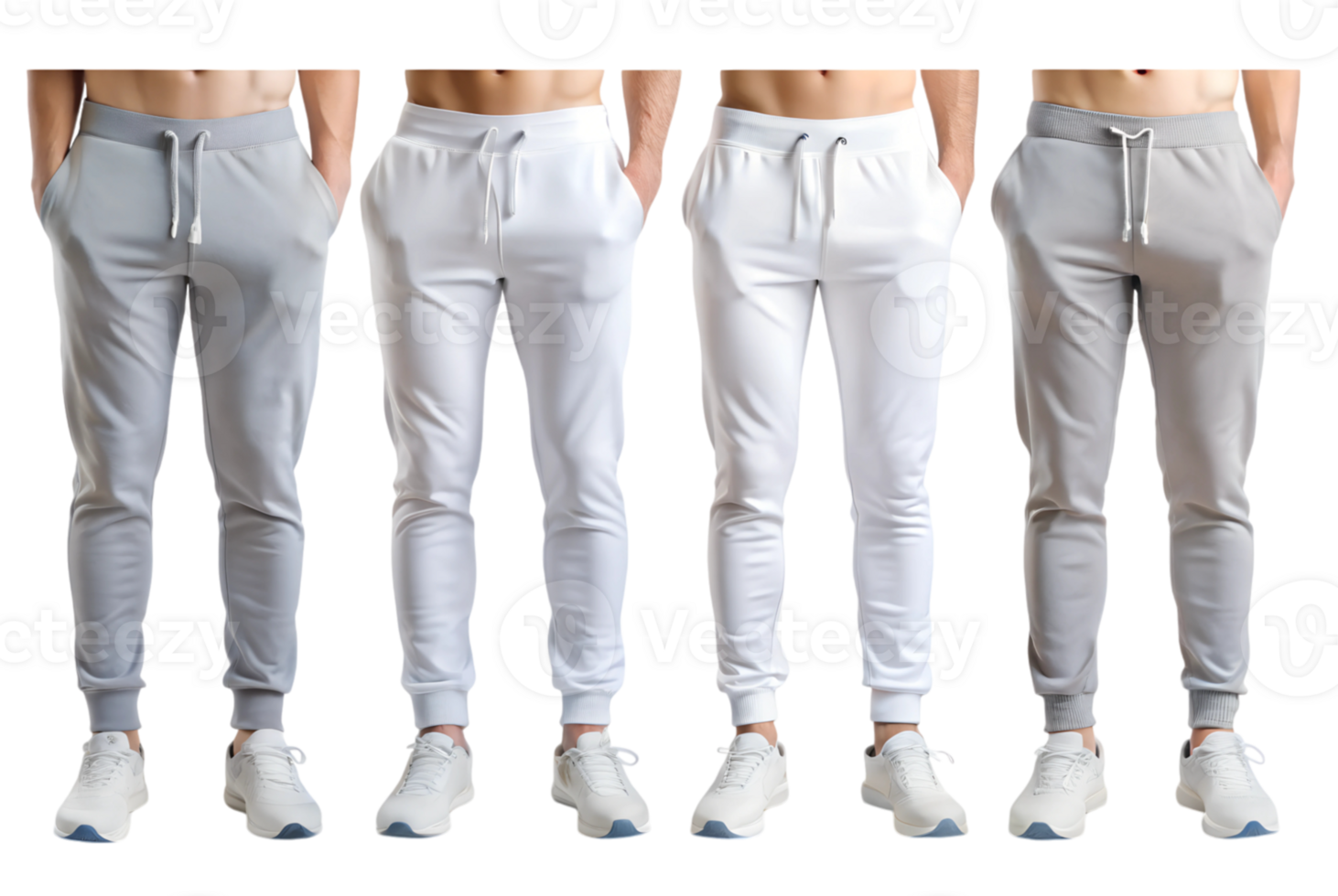 Blank joggers mockup front and side apparel showcase png