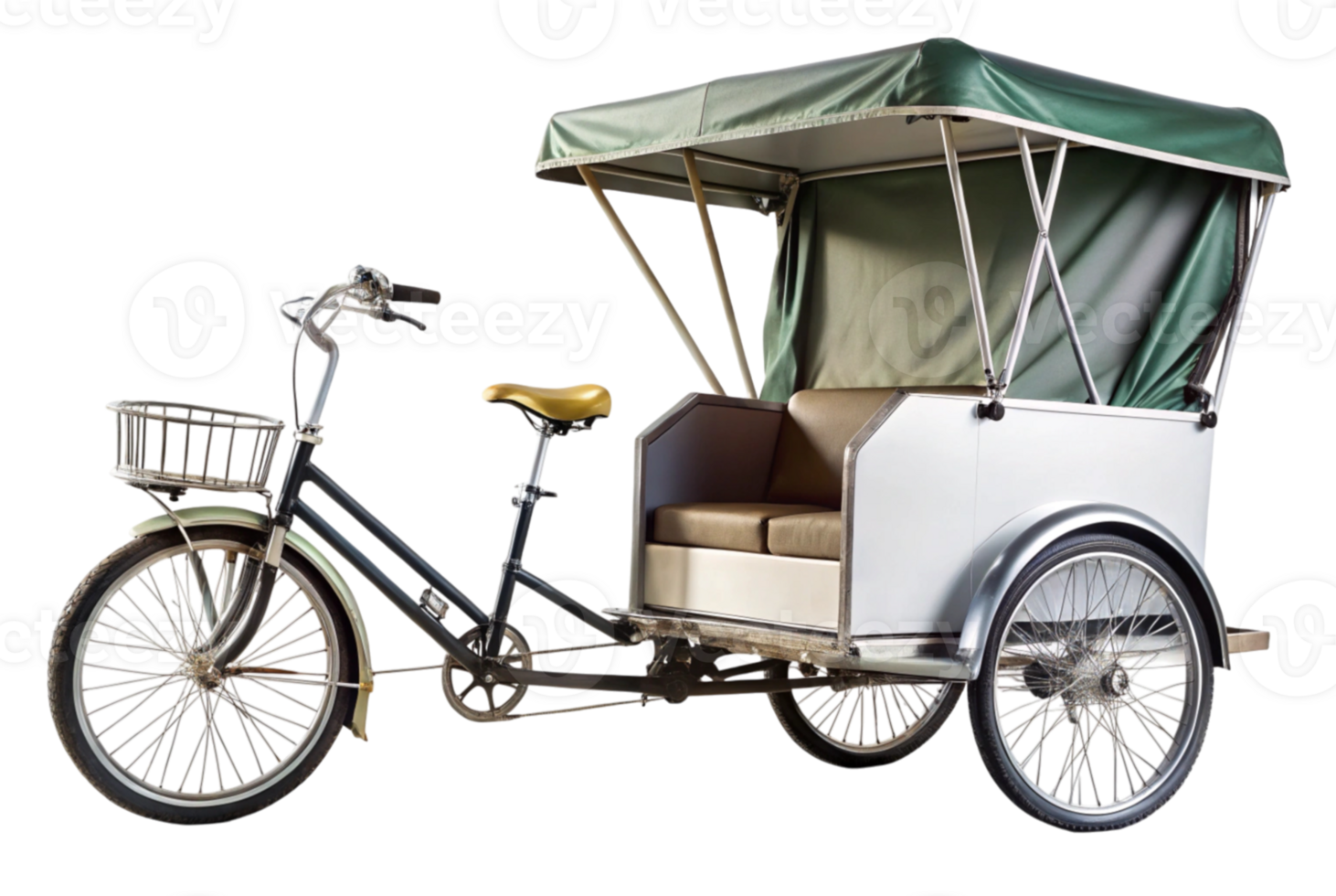 Bicycle taxi service offering affordable rides in busy cities png