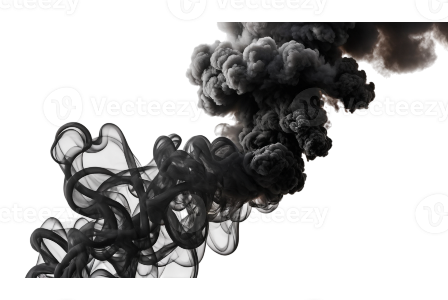 Black smoke cut out effect png